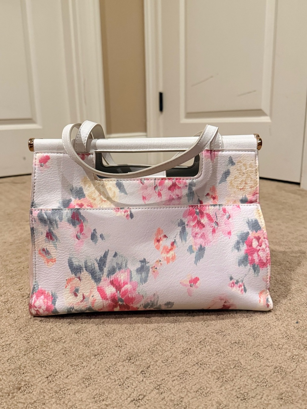 Lauren Conrad Floral Print White Top-Handle Women’s Handbag